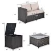 Tangkula 4 PCS Patio Rattan Furniture Set Wicker Conversation Set W/Storage Box