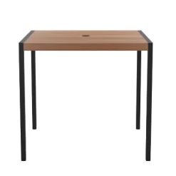 Emma And Oliver 35" Square All-Weather Faux Teak Patio Dining Table With Steel Frame - Seats 4 -Outdoor Comfort Deals Store GUEST 7141ed5a a458 47dc a3d5 43257591b373