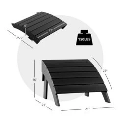 Costway HDPE Patio Adirondack Chair & Folding Footrest Set All-Weather Outdoor WhiteBlackGreyTurquoise -Outdoor Comfort Deals Store GUEST 726962fb c59a 4590 acb3 54ca624df997