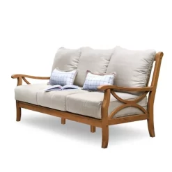 Abbington Teak Patio Sofa With Cushion - Cambridge Casual
