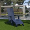 Flash Furniture Sawyer Modern All-Weather Poly Resin Wood Adirondack Chair With Foot Rest