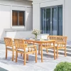 Kapalua 4pc Honey Nautical Wooden Patio Dining Set With Bench - Vifah