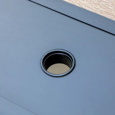 7pc Outdoor Dining Set With Faux Wood Table With Umbrella Hole - Captiva Designs 6 7pc Outdoor Dining Set With Faux Wood Table With Umbrella Hole - Captiva Designs - Image 6