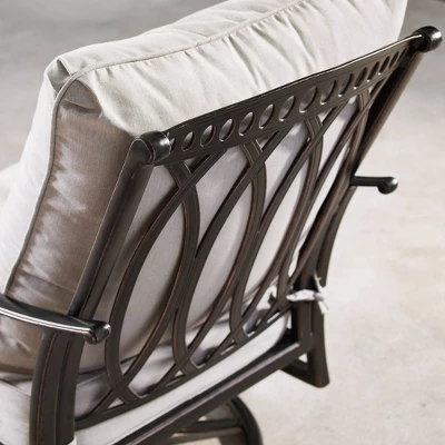 5pc Outdoor Set With 44" Round Aluminum Fire Table Set With 4 Swivel Rocking Chairs & Wind Blocker Lid - Oakland Living 12 5pc Outdoor Set With 44" Round Aluminum Fire Table Set With 4 Swivel Rocking Chairs & Wind Blocker Lid - Oakland Living - Image 12