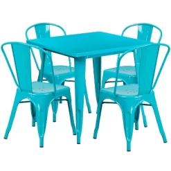 Flash Furniture Commercial Grade 31.5" Square Metal Indoor-Outdoor Table Set With 4 Stack Chairs 38 Flash Furniture Commercial Grade 31.5" Square Metal Indoor-Outdoor Table Set With 4 Stack Chairs -Outdoor Comfort Deals Store GUEST 765573a8 3317 4e76 97de f30e733bb9dc