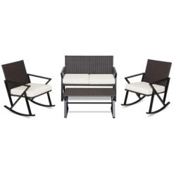 Costway 4PCS Patio Rattan Wicker Rocking Chairs Loveseat Table Rocker Set Cushions Porch 17 Costway 4PCS Patio Rattan Wicker Rocking Chairs Loveseat Table Rocker Set Cushions Porch -Outdoor Comfort Deals Store GUEST 7717da8b 46b5 42c9 926a 8f958c322e87