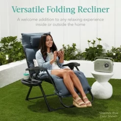 Best Choice Products Oversized Zero Gravity Chair, Folding Recliner W/ Removable Cushion, Side Tray -Outdoor Comfort Deals Store GUEST 772aa427 1337 4307 8293 0171688a91b3