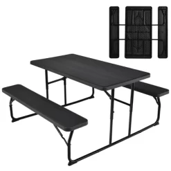 Costway Folding Picnic Table & Bench Set For Camping BBQ W/ Steel Frame White/Balck -Outdoor Comfort Deals Store GUEST 779c2e95 6ec5 405a 8e61 7cc76a3eb77a