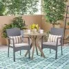 Kent 3pc Acacia Wood & Wicker Bistro Set - Gray - Christopher Knight Home