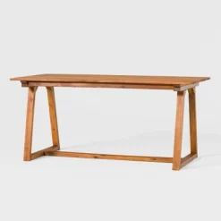 Saracina Home 66" Modern Slatted Rectangle Outdoor Dining Table With Trapezoid Legs -Outdoor Comfort Deals Store GUEST 785eeeeb cc36 4306 b6be 01bb13486e38