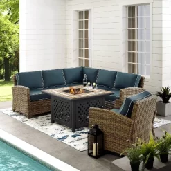 Bradenton 5pc Outdoor Wicker Seating With Fire Table - Crosley -Outdoor Comfort Deals Store GUEST 78aaf59f b0d0 4b11 8a33 cab4d354d389