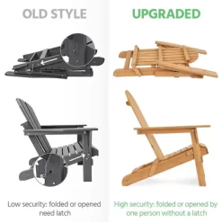 Yaheetech Folding Adirondack Chair Solid Wood Garden Chair Weather Resistant, Brown -Outdoor Comfort Deals Store GUEST 792021a1 2aaa 4913 8587 a7b8fbef1efb
