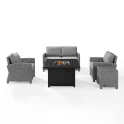 Bradenton 5pc Wicker Sofa Set With Fire Table - Gray - Crosley 15 Bradenton 5pc Wicker Sofa Set With Fire Table - Gray - Crosley -Outdoor Comfort Deals Store GUEST 79b64716 4ed7 4909 8db0 edab46a54790
