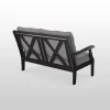 Braxton Outdoor Deep Seating Loveseat With Cushion Black/Gray - POLYWOOD