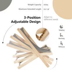 Costway Set Of 4 Foldable Wood Sling Beech Chairs W/ 3 Adjustable Positions&Free Cushion -Outdoor Comfort Deals Store GUEST 7a0f0a50 ad49 4f0a ba7f 6ddf04a59c6e