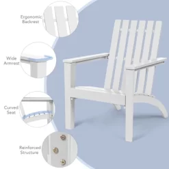 Costway 3PCS Patio Adirondack Chair Side Table Set Solid Wood Garden Deck White -Outdoor Comfort Deals Store GUEST 7b4ed48a a147 46d1 b636 ac2e45bdbb1a