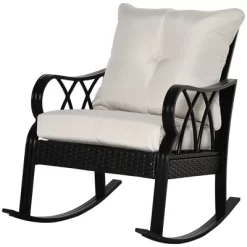Outsunny Outdoor Wicker Rocking Chair With Padded Cushions, Aluminum Furniture Rattan Porch Rocker Chair W/ Armrest For Garden, Patio, And Backyard -Outdoor Comfort Deals Store GUEST 7d056ac0 1e7e 489c af4b 615a0e8ef115