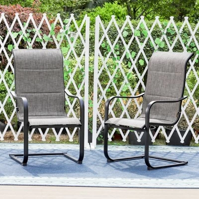 5pc Patio Set With Steel Table With 2" Umbrella Hole & Padded Sling C-Spring Arm Chairs - Captiva Designs 6 5pc Patio Set With Steel Table With 2" Umbrella Hole & Padded Sling C-Spring Arm Chairs - Captiva Designs - Image 6