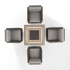 Palm Harbor 5pc Outdoor Wicker Conversation Set With Fire Table - Gray - Crosley -Outdoor Comfort Deals Store GUEST 7eb5243a 5d24 4f82 a3ce 2c3a59c1f0fa