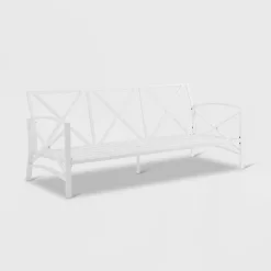 Kaplan Outdoor Metal Sofa White With Navy Cushions - Crosley -Outdoor Comfort Deals Store GUEST 7ebc43af 5c7f 4458 9081 594c4a09c498