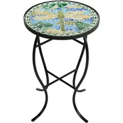 Teal Island Designs Modern Black Round Outdoor Accent Side Table 14" Wide Blue Green Dragonfly Mosaic Tabletop Front Porch Patio Home House 9 Teal Island Designs Modern Black Round Outdoor Accent Side Table 14" Wide Blue Green Dragonfly Mosaic Tabletop Front Porch Patio Home House -Outdoor Comfort Deals Store GUEST 7f8f3341 1988 4b96 b153 5e97513835f1