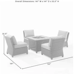 Bradenton 5pc Outdoor Wicker Armless Chair & Fire Table Set - Crosley -Outdoor Comfort Deals Store GUEST 807889eb aacb 4124 885e 4f2be78ec1ec