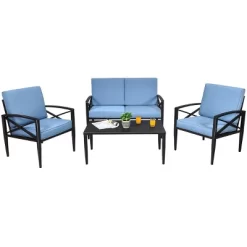Tangkula 4-Piece Outdoor Aluminum Patio Conversation Set Cushioned Sofa Chair With Coffee Table -Outdoor Comfort Deals Store GUEST 8088144d a95d 4508 844b 4291d9e1f8bb