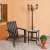 Tangkula 3PCS Patio Adirondack Chair Side Table Set Solid Wood Garden Deck Bistro Set Classic Furniture