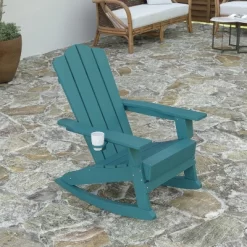 Merrick Lane Adirondack Chair With Cup Holder And Pull Out Ottoman, All-Weather HDPE Indoor/Outdoor Chair -Outdoor Comfort Deals Store GUEST 813dd45f b4f3 472d a76f 970318cb7a1f