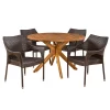 Natividad 5pc Acacia & Wicker Dining Set - Teak/Brown - Christopher Knight Home