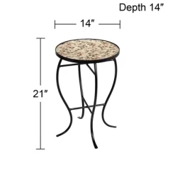 Teal Island Designs Modern Black Round Outdoor Accent Side Tables 14" Wide Set Of 2 Natural Mosaic Tabletop For Front Porch Patio Home House 10 Teal Island Designs Modern Black Round Outdoor Accent Side Tables 14" Wide Set Of 2 Natural Mosaic Tabletop For Front Porch Patio Home House -Outdoor Comfort Deals Store GUEST 83b9b9aa 1880 4e6a 8453 a2b8a1274bcd