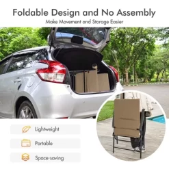 Costway Patio Padded Folding Portable Chair Camping Dining Outdoor Beach Chair GreyBrown -Outdoor Comfort Deals Store GUEST 83f4399d 5afc 4563 9469 a63044c8ebcf