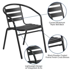 Emma And Oliver 7 Piece Patio Table & Chairs Set With 31.5"x55" Rectangular Metal Table With Tempered Glass Top And 6 Black Aluminum Stacking Chairs 11 Emma And Oliver 7 Piece Patio Table & Chairs Set With 31.5"x55" Rectangular Metal Table With Tempered Glass Top And 6 Black Aluminum Stacking Chairs -Outdoor Comfort Deals Store GUEST 847e2829 55d2 4965 8071 cd674c5a1919