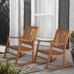 Perry Classic Slat-Back Acacia Wood Patio Outdoor Rocking Chair - JONATHAN Y -Outdoor Comfort Deals Store GUEST 8599ca74 fb34 4484 89e9 4168088ae14c