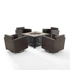 Palm Harbor 5pc Outdoor Wicker Conversation Set With Fire Table - Gray - Crosley -Outdoor Comfort Deals Store GUEST 86ba6dbe 3f15 47a5 9698 8beb69ef9d6d