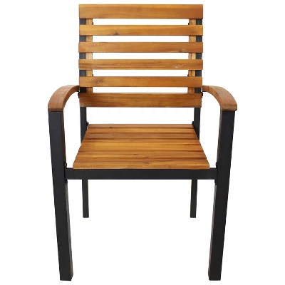 Sunnydaze Decor Sunnydaze Julian 5pc Resin Wicker And Acacia Wood Outdoor Patio Dining Set 12 Sunnydaze Decor Sunnydaze Julian 5pc Resin Wicker And Acacia Wood Outdoor Patio Dining Set - Image 12