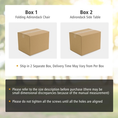 Tangkula Patio 2PCS Adirondack Chair Side Table Set Outdoor Chair Set With End Table Weather Resistant Cup Holder For Backyard Garden White 3 Tangkula Patio 2PCS Adirondack Chair Side Table Set Outdoor Chair Set With End Table Weather Resistant Cup Holder For Backyard Garden White - Image 3