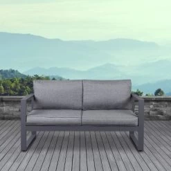 Baltic Patio Patio Loveseat Gray - Real Flame