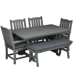 Outsunny Outdoor Dining Set, Patio Table And Chairs Set Of 6, Conversation Furniture With Armrests, Loveseat Bench, Umbrella Hole, Cushions 7 Outsunny Outdoor Dining Set, Patio Table And Chairs Set Of 6, Conversation Furniture With Armrests, Loveseat Bench, Umbrella Hole, Cushions -Outdoor Comfort Deals Store GUEST 88c7d6ae 36af 4620 94c9 dc988d93791f
