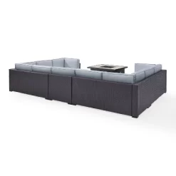 Biscayne 6pc Outdoor Wicker Sectional Set With Fire Table - Mist - Crosley -Outdoor Comfort Deals Store GUEST 88d795d4 a4ca 48d9 91f4 228c965f55c2