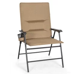 Costway Patio Padded Folding Portable Chair Camping Dining Outdoor Beach Chair GreyBrown -Outdoor Comfort Deals Store GUEST 89b1766b b63b 4aca a7a9 135ff275c913
