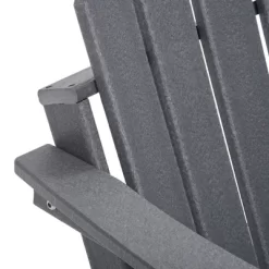 Outsunny 3 Piece Adirondack Chair Set Of 2, HDPE Folding Fire Pit Chairs And Patio Table, Outdoor Furniture With Slatted Seat, Dark Gray -Outdoor Comfort Deals Store GUEST 89c6b222 0449 4fba a7d3 ea10855ea00c