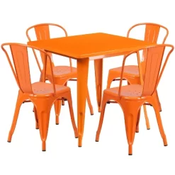Flash Furniture Commercial Grade 31.5" Square Metal Indoor-Outdoor Table Set With 4 Stack Chairs 33 Flash Furniture Commercial Grade 31.5" Square Metal Indoor-Outdoor Table Set With 4 Stack Chairs -Outdoor Comfort Deals Store GUEST 89cd9c45 05cc 403b 982a 3cb67821ce0b
