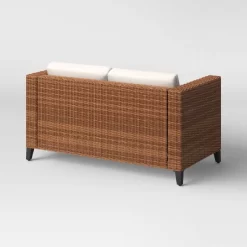 Brookfield Steel Wicker Loveseat - Light Brown - Threshold™ -Outdoor Comfort Deals Store GUEST 89cfd654 7349 4873 8e2b c4b510806e85