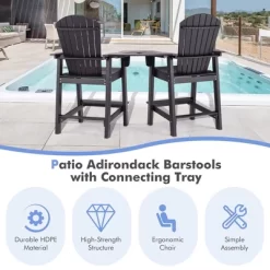 2pcs HDPE Tall Adirondack Chair Barstools Connecting Tray Patio Footrest -Outdoor Comfort Deals Store GUEST 89eada4f 6eae 4f1a 81b4 71e0161f180e