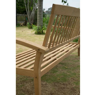 Caterina Teak Patio Sofa With Cushion - Beige - Cambridge Casual 9 Caterina Teak Patio Sofa With Cushion - Beige - Cambridge Casual - Image 9