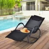 Outsunny Rocking Chair, Zero Gravity Patio Chaise Sun Lounger, Outdoor Rocker, Glider Lounge Chair, UV Water Resistant With Pillow, For Lawn, Garden Or Pool