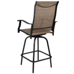 Merrick Lane Set Of 2 Brett High Back Bar Height Swivel Patio Stools With Powder Coated Metal Frames And Textilene Upholstery -Outdoor Comfort Deals Store GUEST 8be08880 9105 4cf0 ab70 3409ec696ea5