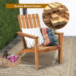 Costway 2PCS Patio Acacia Wood Adirondack Chair Lounge Armchair Durable Outdoor Garden -Outdoor Comfort Deals Store GUEST 8c8639c1 1c27 45dd 986a 4ad1bc2cf431