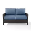 Kiawah Outdoor Wicker Loveseat Blue - Crosley